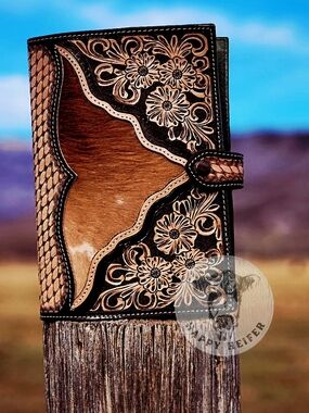 Handtooled Leather And Cowhide Bible Cover